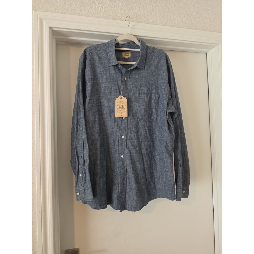 NWT True Craft Men's Long Sleeve Button Front Shirt Sz XXL